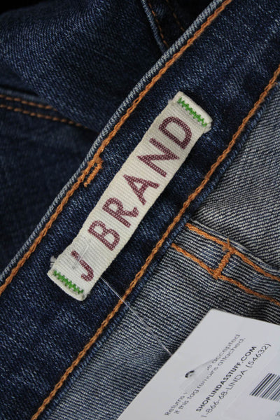 J Brand Womens Skinny Straight Dark Blue Jeans High Rise 34 Inseam Size 26