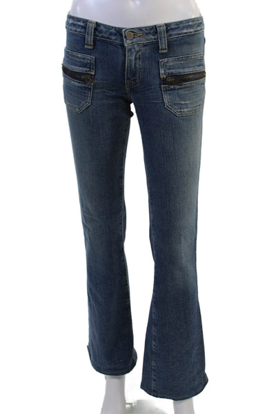 Hudson Womens Dark Blue Bootcut Flared Jeans Size 27