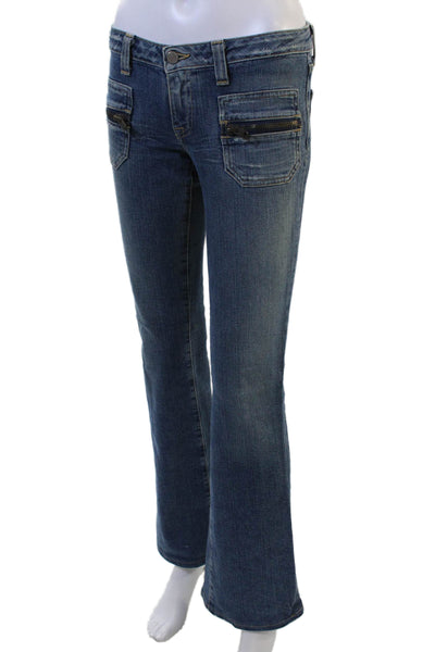 Hudson Womens Dark Blue Bootcut Flared Jeans Size 27