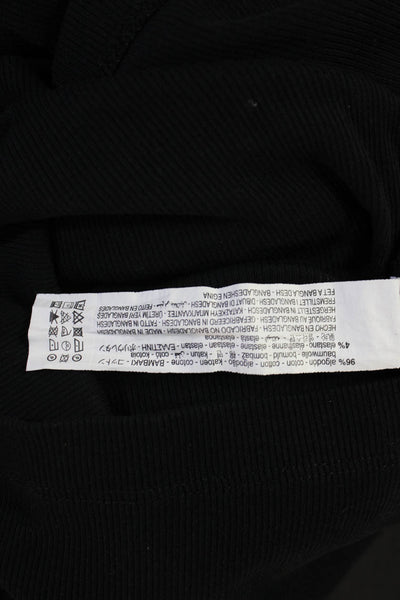 Zara Women Tank Dress Black 100% Wool Crew Neck Long Size XS