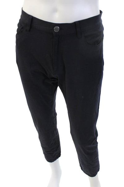 Theory Men Cropped Ankle Pants Black Button Size 33