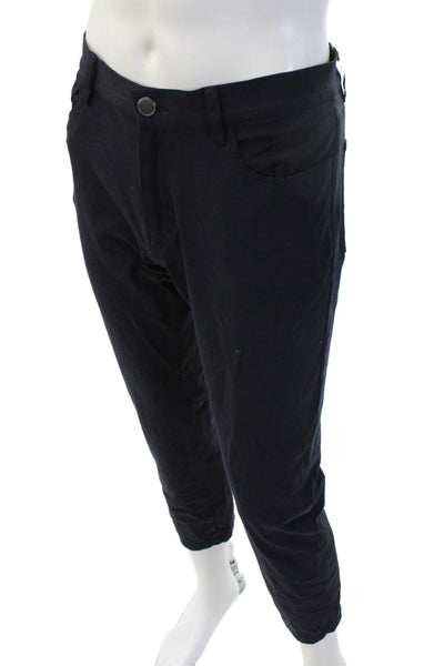 Theory Men Cropped Ankle Pants Black Button Size 33