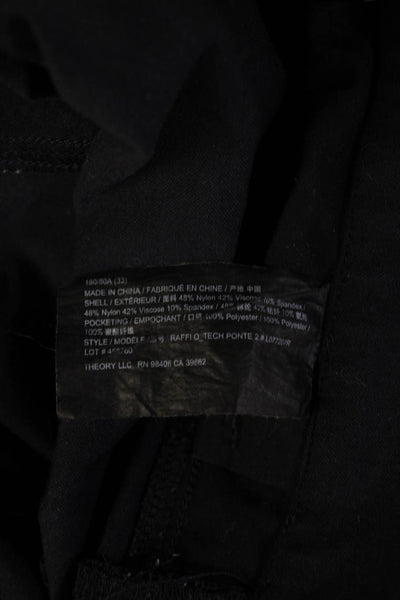Theory Men Cropped Ankle Pants Black Button Size 33