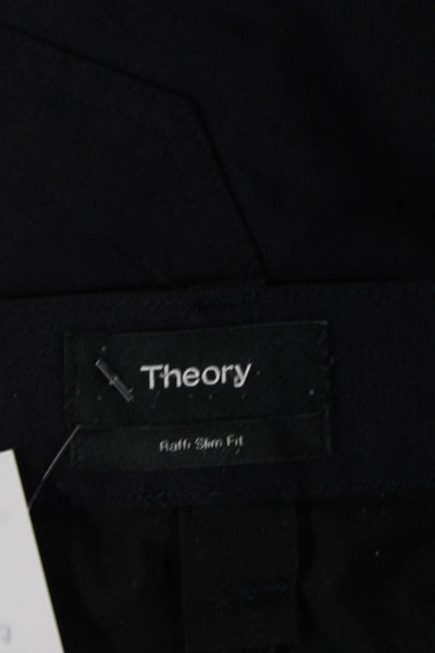 Theory Men Cropped Ankle Pants Black Button Size 33