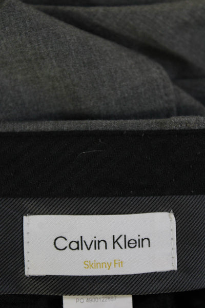 Calvin Klein Mens Dress Pants Gray Button Closure Size 36