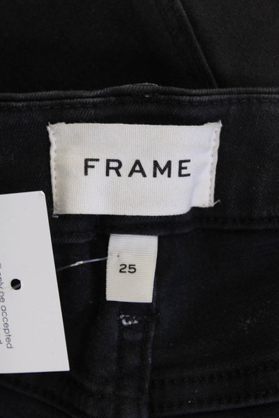 Frame Women Cropped Ankle Jeans Black Size 25