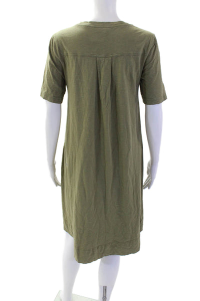 Me + Em Womens Shift T-Shirt Dress Green Cotton Short Sleeve Size 4