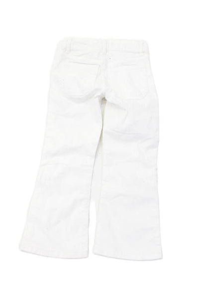Zara Girls Cotton Solid Four Pocket Flared Jeans White Size 7