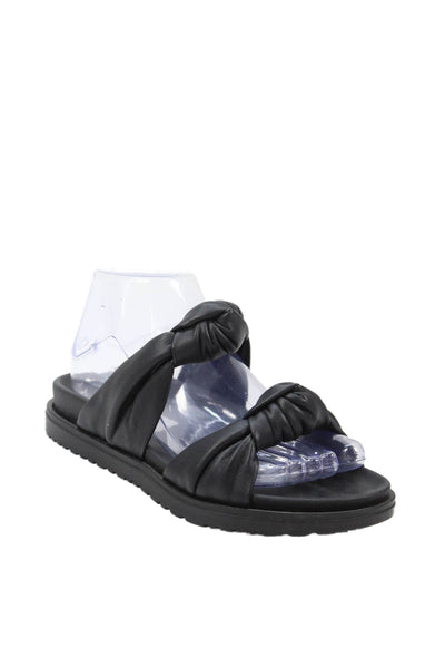 Steve Madden Womens Vegan Leather Slide On Sandals Black Size 37 7