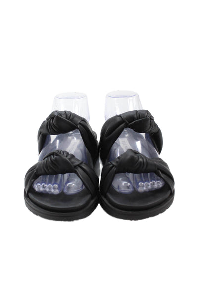 Steve Madden Womens Vegan Leather Slide On Sandals Black Size 37 7