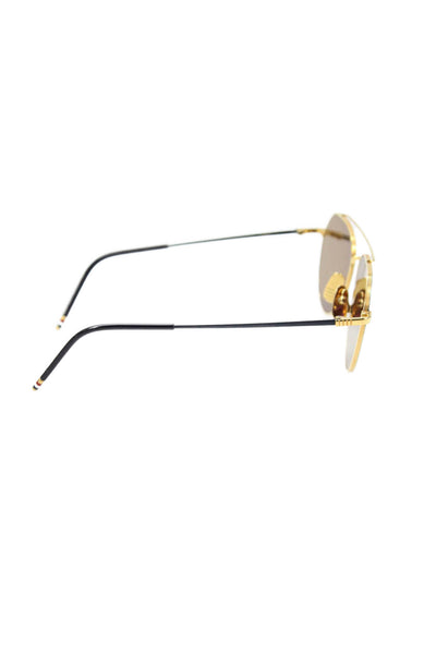 Thom Browne Womens Gold Tone Hardware Aviator Sunglasses Brown