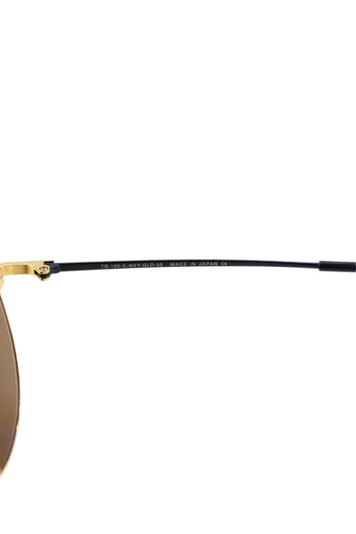 Thom Browne Womens Gold Tone Hardware Aviator Sunglasses Brown