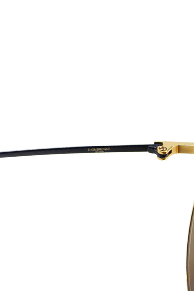 Thom Browne Womens Gold Tone Hardware Aviator Sunglasses Brown