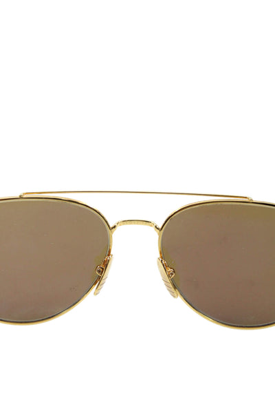 Thom Browne Womens Gold Tone Hardware Aviator Sunglasses Brown