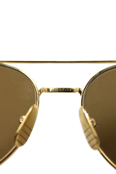 Thom Browne Womens Gold Tone Hardware Aviator Sunglasses Brown