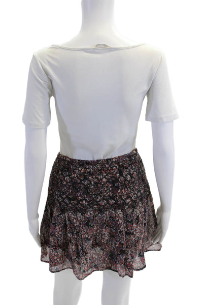 Ulla Johnson, Women Flared Mini Silk Floral Skirt Size 6