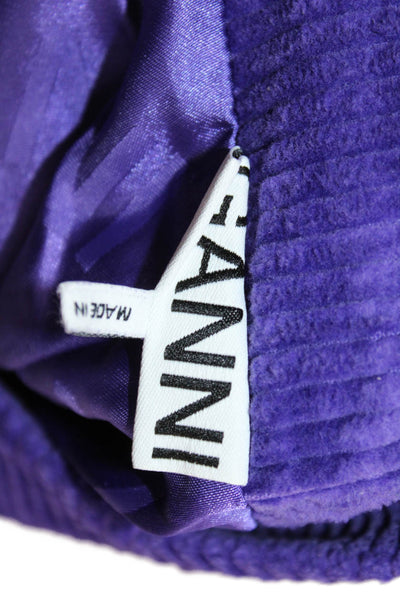 Ganni Women Mini Straight Pencil Skirt Purple Organic Cotton Size S