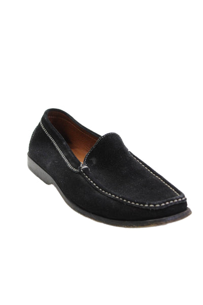 Tods Mens Suede Apron Square Toe Slip-On Casual Loafers Black Size 7.5