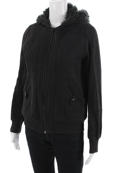 Marc By Marc Jacobs Women Bomber Jacket Black 70/30 Wool-Poly Size M