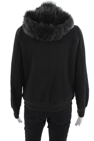 Marc By Marc Jacobs Women Bomber Jacket Black 70/30 Wool-Poly Size M