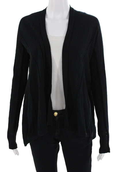 Tse Women Cardigan Black Cotton Long Sleeve Size S