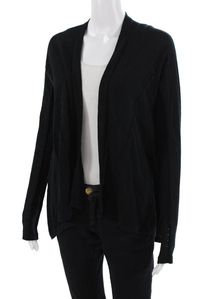 Tse Women Cardigan Black Cotton Long Sleeve Size S