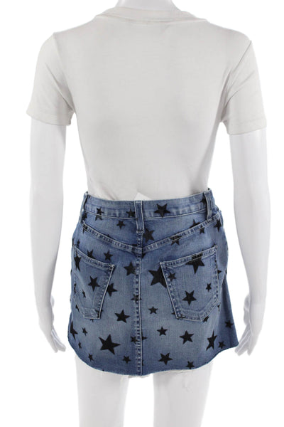 Current/Elliott Womens Blue Graphic Print Mini Skirt Size 24