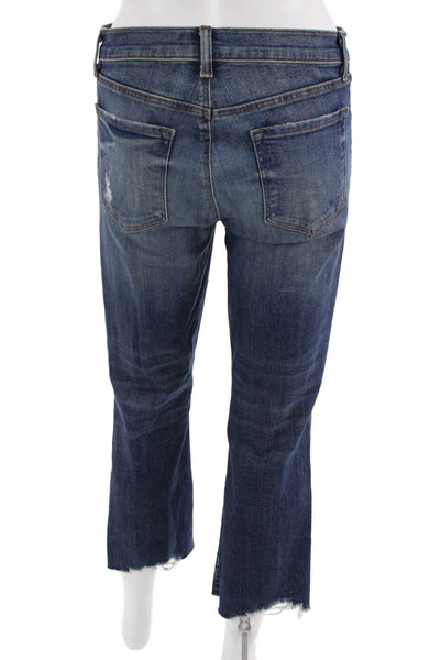 J Brand Womens Dark Blue Cropped Jeans Mid Rise Button Inseam 26 Size 28