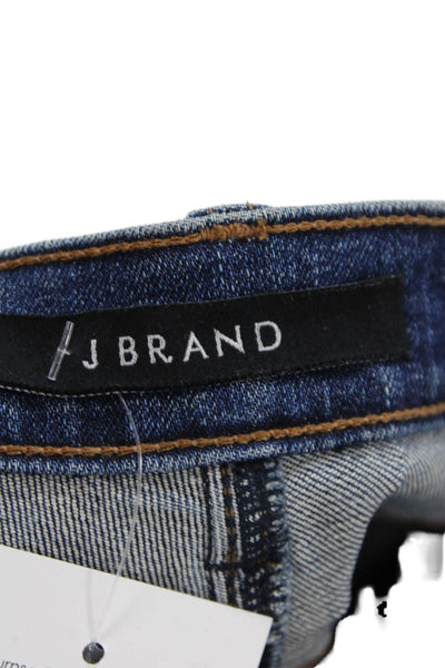 J Brand Womens Dark Blue Cropped Jeans Mid Rise Button Inseam 26 Size 28