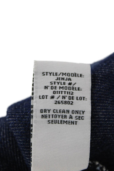 Theyskens Theory Women White Cotton Collared Button Front Jacket Size 2