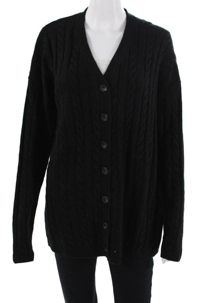 Rachel Parcell Unisex Black V-Neck Button Cardigan Sweater Acrylic Size XS