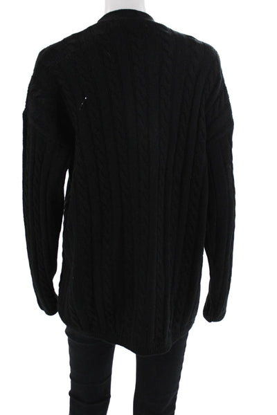 Rachel Parcell Unisex Black V-Neck Button Cardigan Sweater Acrylic Size XS