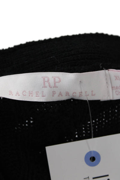 Rachel Parcell Unisex Black V-Neck Button Cardigan Sweater Acrylic Size XS