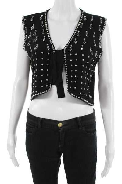 Current Air Women Black V-Neck Sleeveless Vest Gothic Size XS