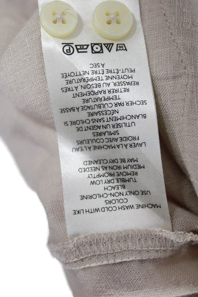 Maeve Anthropologie Unisex Beige Linen Button-Down Long Sleeve Size XS