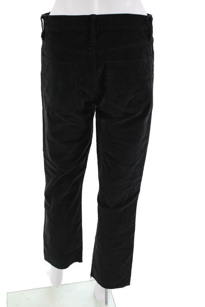 J Crew Womens Cropped Ankle Pants Black Button Size 28
