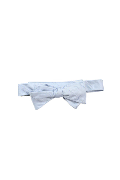 Victor Talbots Mens Silk Striped Adjustable Bow Tie Light Blue