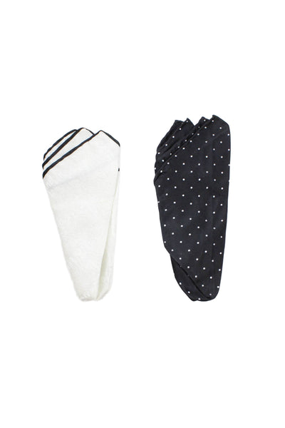 Designer Mens Silk Pleated Detail Pocket Squares Set Of 2 Multicolor