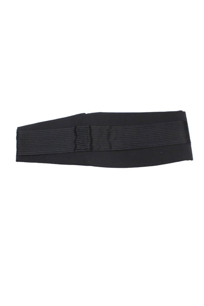 Mr. Knight Mens Silk Pleated Detail Elastic Cummerbund Belt Black 40"