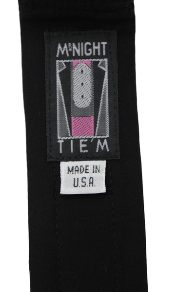 Mr. Knight Mens Silk Pleated Detail Elastic Cummerbund Belt Black 40"