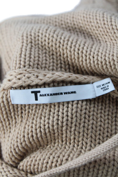 T Alexander Wang Women Pullover Hoodie Beige 100% Cotton Size M