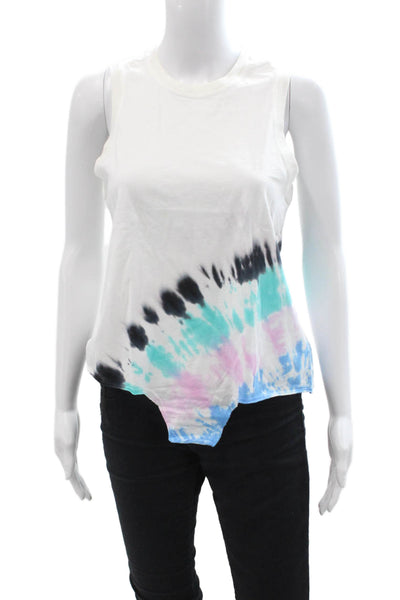 Electric & Rose Women Basic Tank White Cotton Sleeveless Crew Neck Size XS