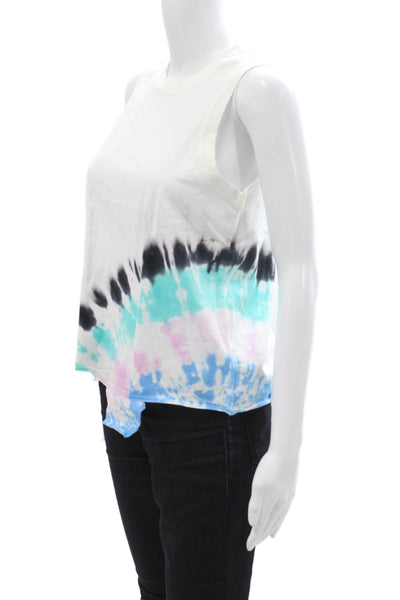 Electric & Rose Women Basic Tank White Cotton Sleeveless Crew Neck Size XS