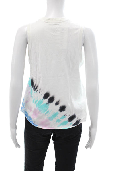 Electric & Rose Women Basic Tank White Cotton Sleeveless Crew Neck Size XS