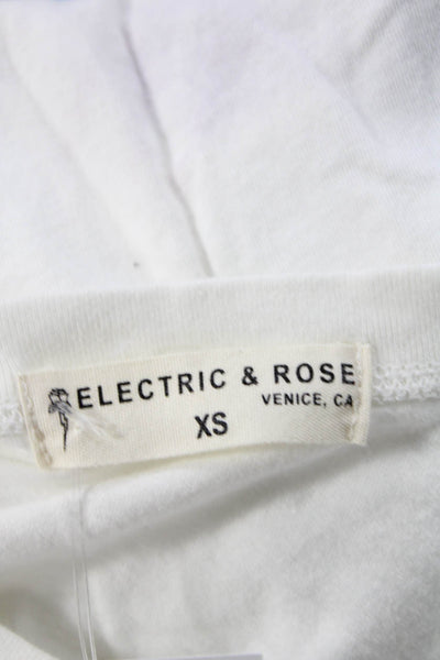 Electric & Rose Women Basic Tank White Cotton Sleeveless Crew Neck Size XS