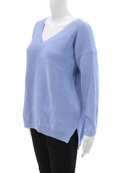 525 America Womens Light Blue V-Neck Pullover Sweater Long Sleeve Size M
