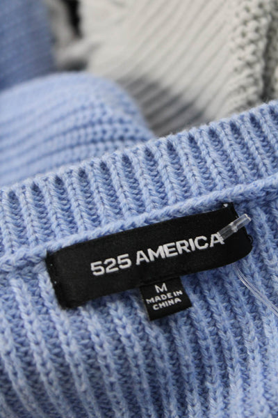 525 America Womens Light Blue V-Neck Pullover Sweater Long Sleeve Size M