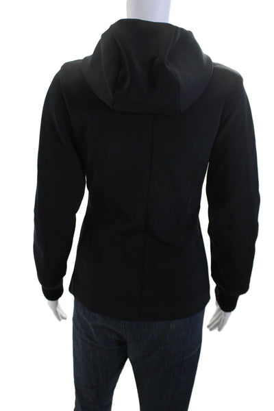 Post Card Womens Windbreaker Black Zip High Neck Long Sleeve Size S