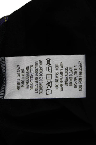 Robert Graham Mens Cotton Collared Short Sleeve Buttoned Polo Top Black Size XL