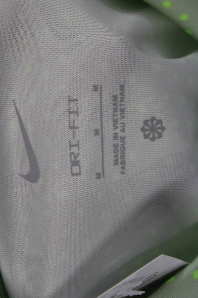Nike Womens Polo Collared Short Sleeve Polka Dot Green 100% Polyester Size M